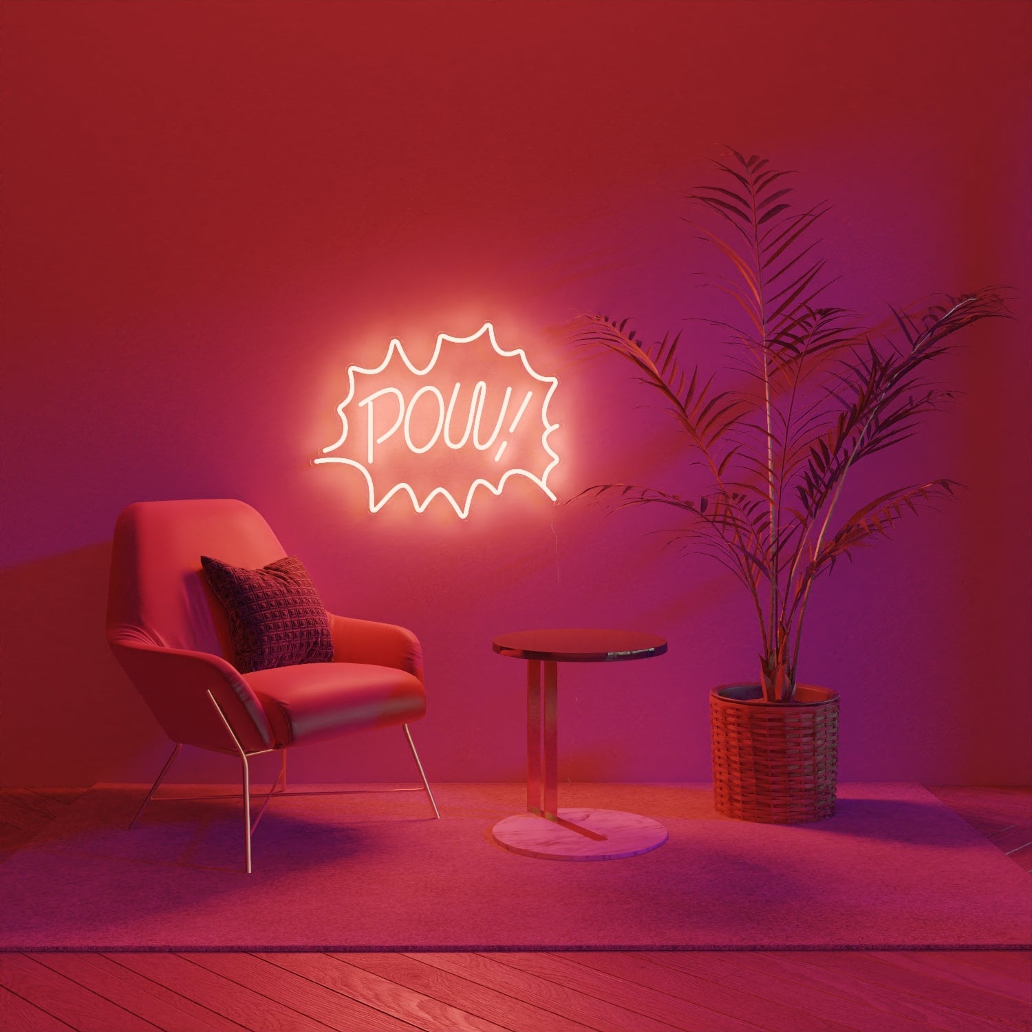 POW, neon LED sign